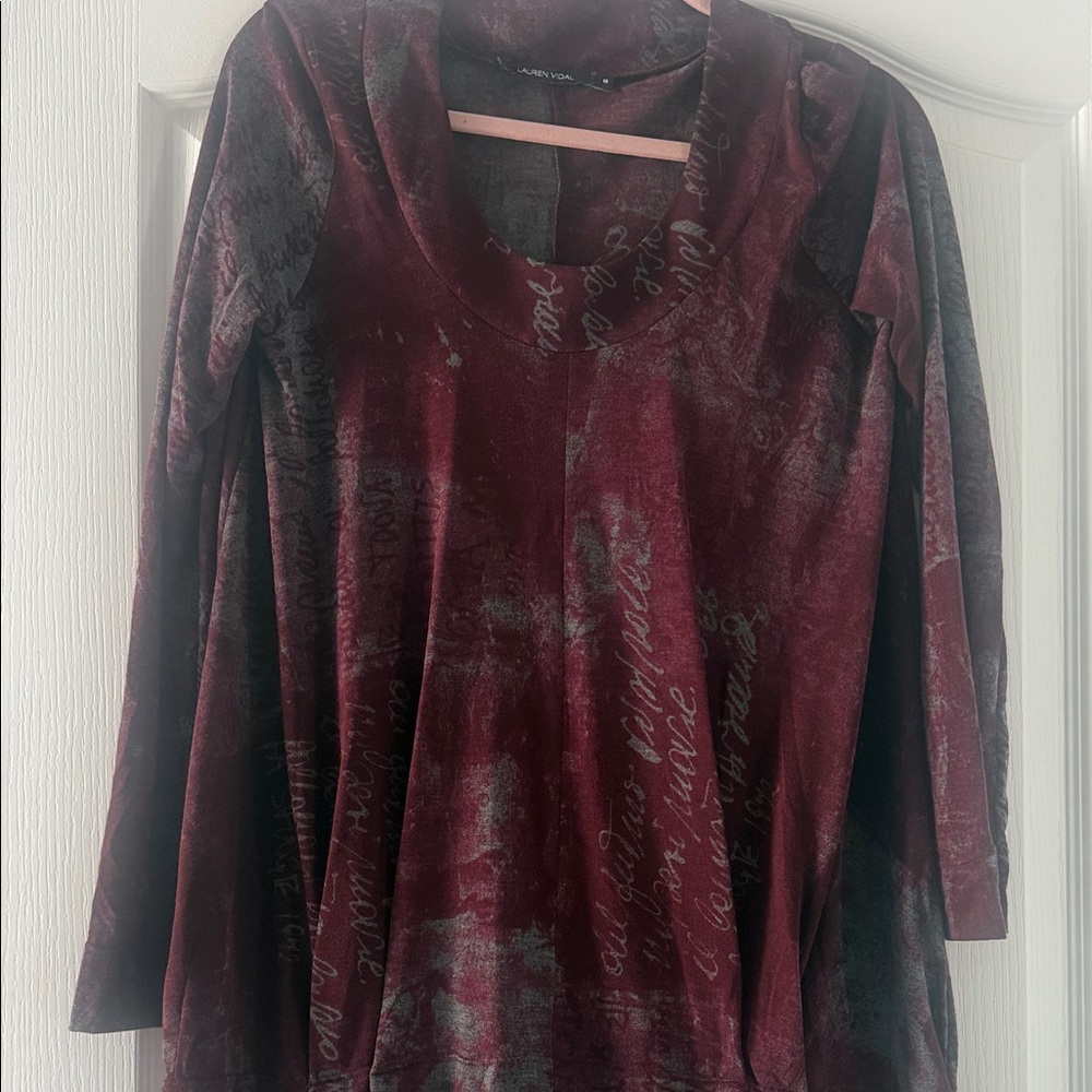 Lauren Vidal Deep Red Velvet Hoodie